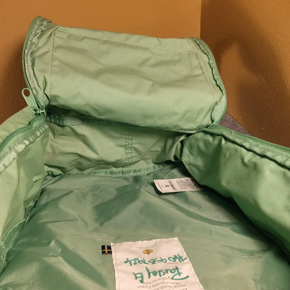 Fjallraven Kanken Backpack Black Greenland Lime Green School Bag Backpack